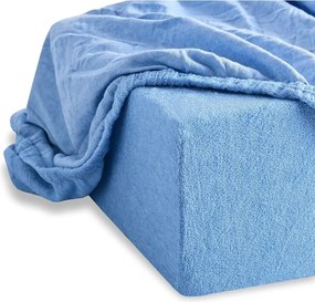 EMI Kék frottír gumis lepedő, 180x200-as lap