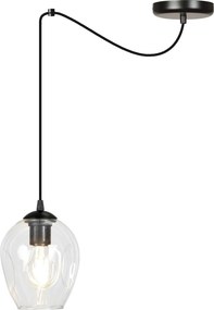 EMIBIG 756-1 LEVEL Modern Függesztett Lámpa Fekete, Átlátszó E27 IP20