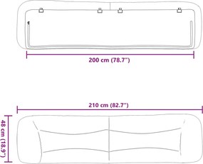 szürke műbőr fejtámla párna Hvar 200 cm