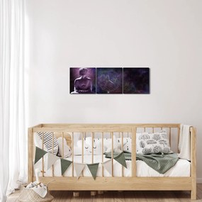 Kép - Buddha az élet virágaival (órával) (90x30 cm)