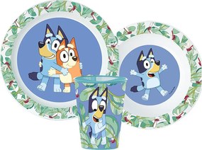 Bluey Tropical étkészlet, micro műanyag szett, pohárral 260 ml
