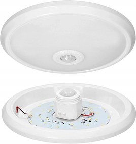 Adviti Lámpatest Led Plafon Zonda Vészhelyzeti modul 12W/1,2W Mozgásérzékelő Fehér