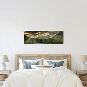 Tó a ragyogó nappal képe (órával) (90x30 cm)