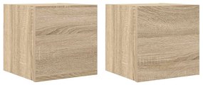 2 db sonoma tölgy falra szerelhető TV-szekrény 30,5x30x30 cm