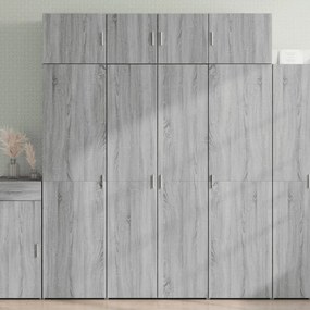 szürke sonoma színű szerelt fa tárolószekrény 80x42,5x225 cm