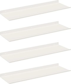 vidaXL Lebegő polc Falra szerelhető 4 pcs Fehér 60 x 18 x 2,5 cm Acél