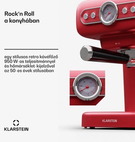 Klarstein Espressionata Evo, eszpresszógép, 950 W, 19 Bar, 1,2 l