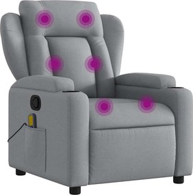 vidaXL világosszürke szövet dönthető masszázsfotel