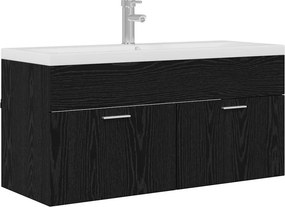vidaXL Fürdőszoba Székény Fekete tölgy 100 x 38,5 x 46 cm Faanyag