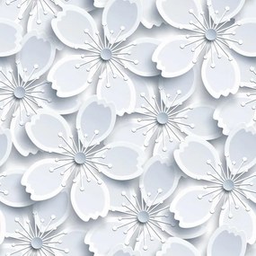 Fehér virágok öntapadós tapéta 45cmx15m