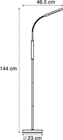 Modern acél állólámpa LED-del, 3 lépésben dimmelhető, újratölthető - Statler
