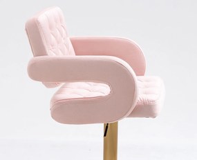 HR8403W Púderrózsaszín modern velúr szék arany lábbal