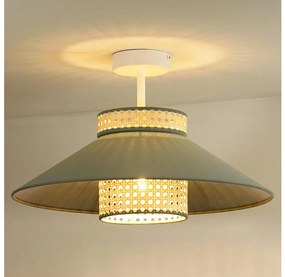Duolla - Felületre szerelhető csillár RIO RATTAN 1xE27/15W/230V átm. 45 cm zöld/rattan