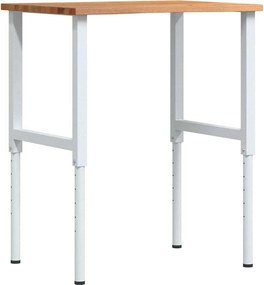 vidaXL világosbarna tömör tölgyfa munkapad 80 x 60 x (71,5-98) cm