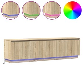 LED világítású TV szekrény Sonoma tölgy 180x38x49 cm Mérnöki fa