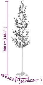 LED-es cseresznyevirágfa 368 meleg fehér LED-del 300 cm