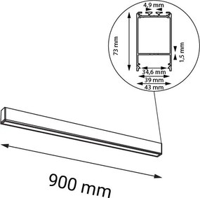 Antigo Numata 8658 Vonalas lámpa 2x18W/LED 3000K 2354lm IP20