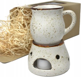 Ajándék szett kerámia bögrével, melegítővel Rusztikus krém