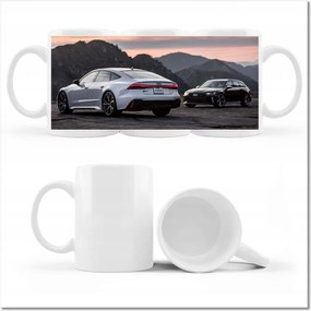 Audi RS7 fehér-fekete nyomott mintás bögre