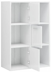 magasfényű fehér szerelt fa tárolószekrény 60 x 29,5 x 90 cm