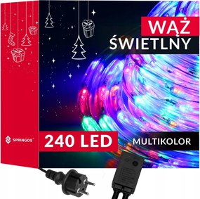 Karácsonyfa Lámpák Tömlő 240LED 11,5m Multi Kültéri Programozó Többszínű