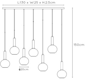 Lucide 45402/07/30 - Csillár zsinóron MARIUS 7xE27/40W/230V fekete