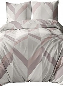 Pamut szatén ágyneműhuzat 140x220+70x90 Geometry bézs 5078B