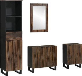 vidaXL Fürdőszoba bútor szett fiókkal polcokkal 4 pcs Fehér Faanyag