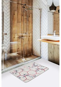 Fehér-szürke fürdőszobai kilépő 60x40 cm Honeycomb - Foutastic