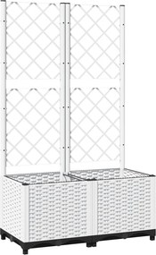 vidaXL fehér PP rácsos kerti ültetőláda 80 x 40 x 136 cm