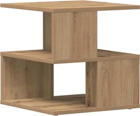 vidaXL Oldal asztal polcokkal Artisan tölgy 30 x 30 x 55 cm Faanyag