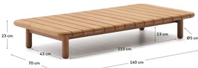 Teakfa kerti dohányzóasztal 70x140 cm Turqueta – Kave Home
