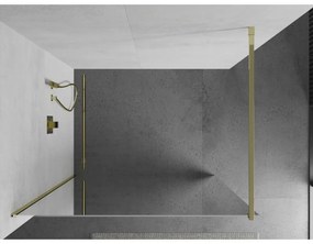 Mexen Kioto zuhanyparaván 100x200 cm 8 mm, arany profil, üvegtükör hatású, 800-100-101-50-50