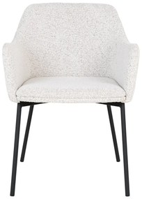 Fehér kárpitozott karfás étkezőfotel Melilla – House Nordic