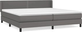 vidaXL szürke műbőr rugós ágy matraccal 200 x 200 cm