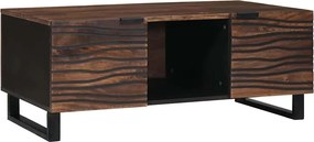 vidaXL Dohányzóasztal Barna és fekete 100 x 54 x 40 cm Tömör akácfa