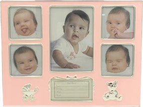 Gyerek képkeret rózsaszín 5 képhez