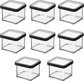 Rotho üvegkészlet Loft fekete 8x0,5l