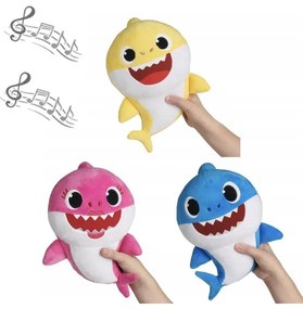 Baby Shark 32 cm-es plüss játék hanggal Rózsaszín