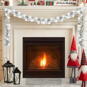 Karácsonyi gömb girland Fehér és Ezüst 186 cm Polisztirol