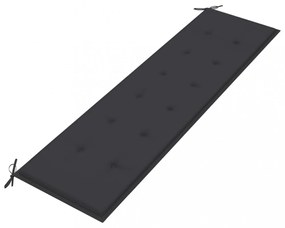 antracitszürke oxford szövet kerti padpárna 180 x 50 x 3 cm