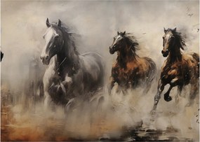 Kép - Olajfestmény lovakról (70x50 cm)