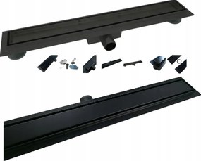 Lineáris zuhanyfolyóka 120 cm alacsony 52mm csemperagasztáshoz Fekete 2in1