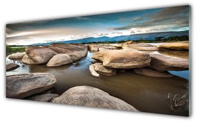 Üvegkép falra szikla táj 100x50 cm