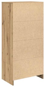 kézműves tölgy szerelt fa szekrény fiókkal 55,5x34x119,5 cm