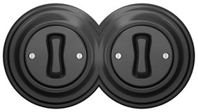 Kliklap - Dupla retro egypólusú kapcsoló 1-es kerettel, antracit