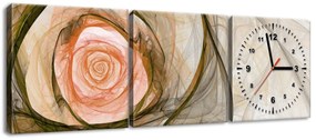 Gario Órás falikép Gyönyöru rózsa fraktál - 3 részes Méret: 90 x 30 cm