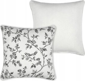Díszpárna Clarine 40x40 cm madár ág Boho boglárka retro ekrü