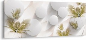 Kép - 3D körök virágokkal (120x50 cm)