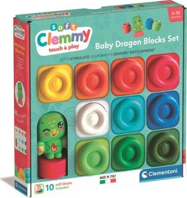 Színes Clemmy Dragon puha építőkocka szett 10 db-os figurával Clementoni